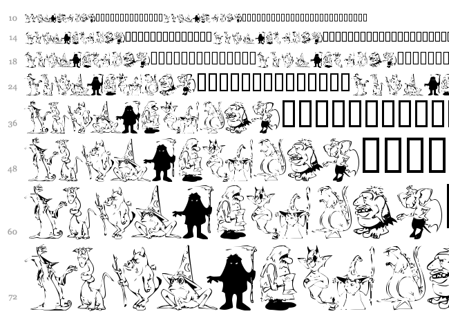 KR RPG font waterfall